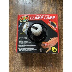 NO CLAMP ZooMed Deluxe Porcelain Reptile Heat Light Lamp 8.5 Inches NIB